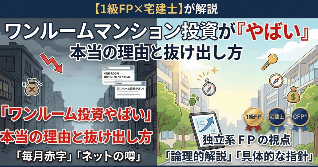 【1級FP×宅建士が解説】ワンルームマンション投資が「やばい」本当の理由と抜け出し方