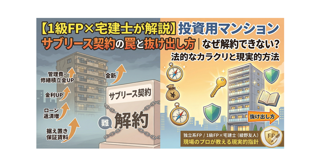 【1級FP×宅建士が解説】投資用マンションの「サブリース契約」はなぜ解約できない?罠と抜け出し方